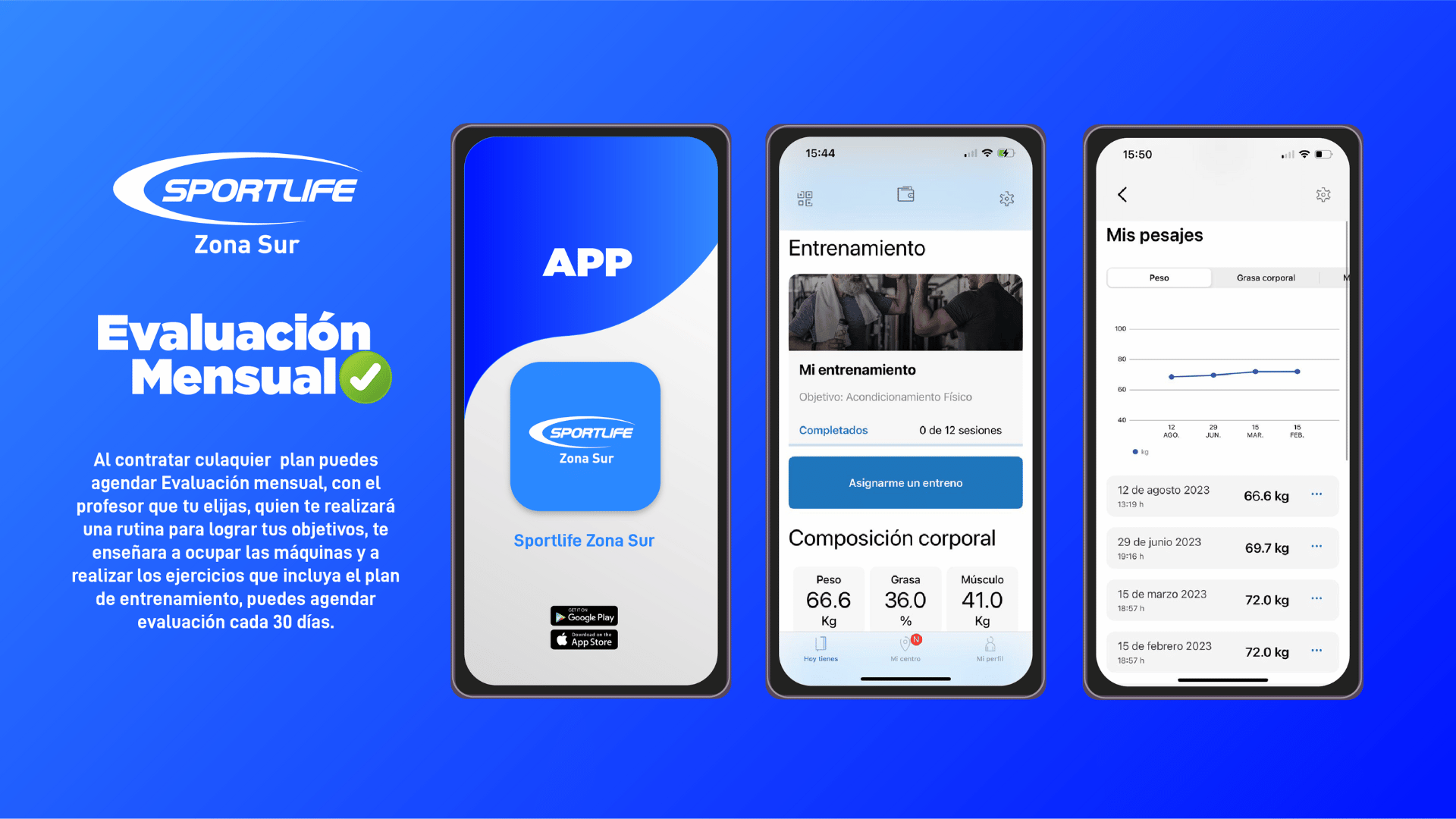 app movil sportlife zona sur