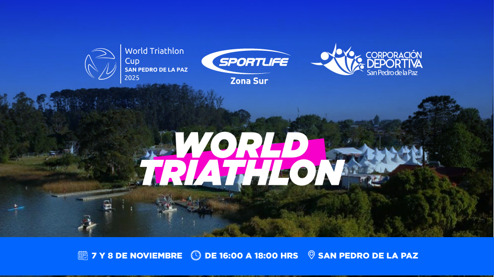 Team Sportlife Zona Sur entrenando en San Pedro de la Paz durante la World Triathlon Cup 2025